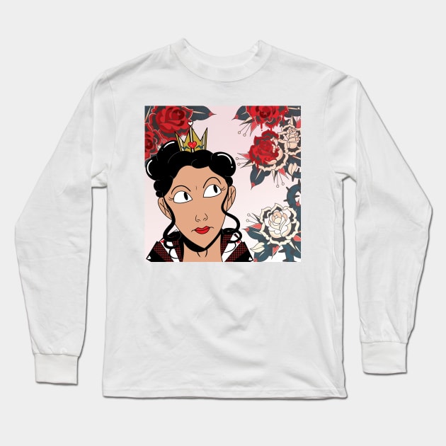 Queen of Hearts Long Sleeve T-Shirt by Caden Davis Designs